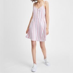 NWT Gap Striped Linen Blend Dress